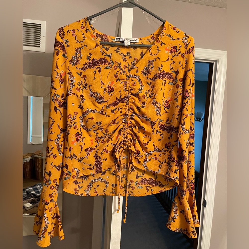 Mustard floral top